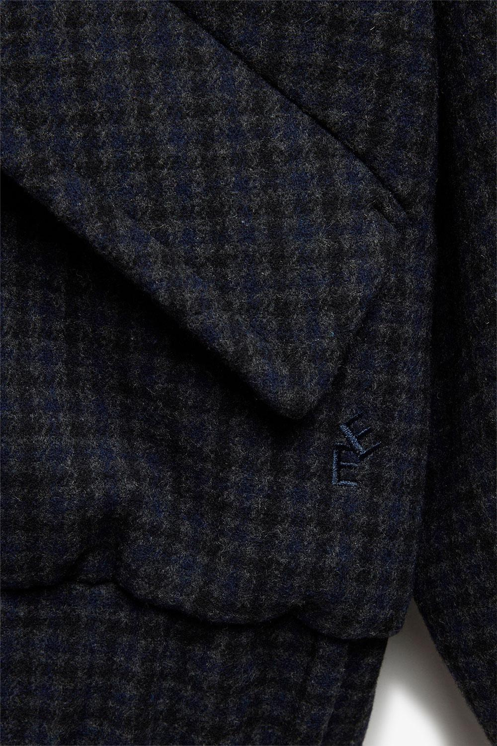 Elvine Nova Grey Check Damen Wolljacke Boxy Cut kariert grau